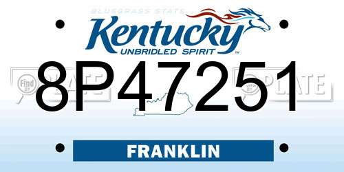 8P47251 Kentucky License Plate