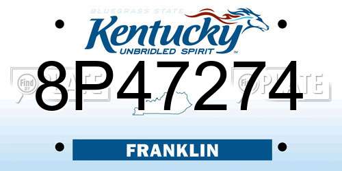 8P47274 Kentucky License Plate