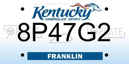 8P47G2 Kentucky License Plate