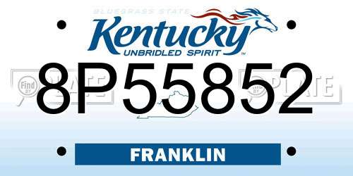 8P55852 Kentucky License Plate