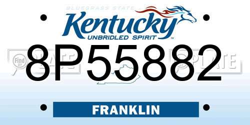 8P55882 Kentucky License Plate