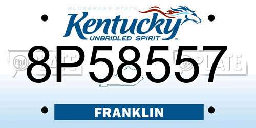 8P58557 Kentucky License Plate