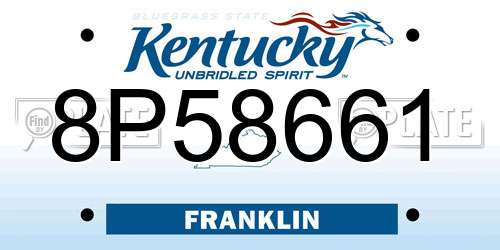 8P58661 Kentucky License Plate
