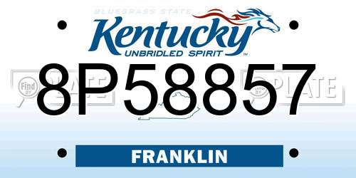8P58857 Kentucky License Plate