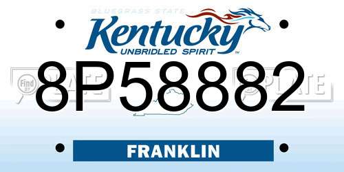 8P58882 Kentucky License Plate