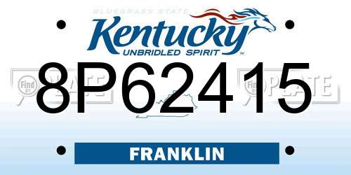8P62415 Kentucky License Plate