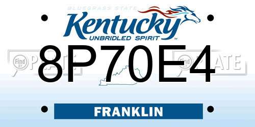 8P70E4 Kentucky License Plate