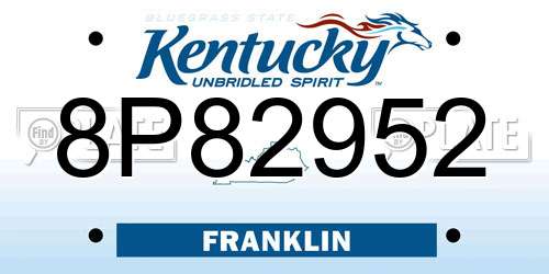 8P82952 Kentucky License Plate