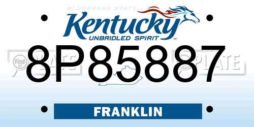 8P85887 Kentucky License Plate