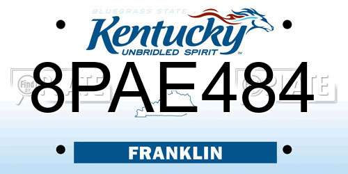8PAE484 Kentucky License Plate