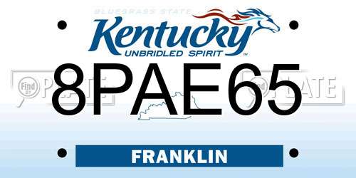 8PAE65 Kentucky License Plate