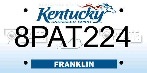 8PAT224 Kentucky License Plate