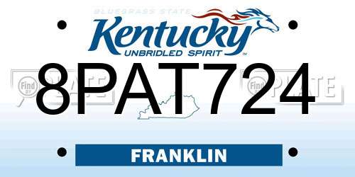 8PAT724 Kentucky License Plate