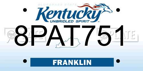 8PAT751 Kentucky License Plate