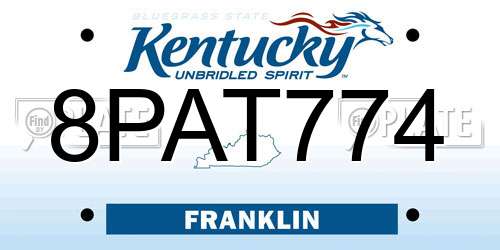 8PAT774 Kentucky License Plate