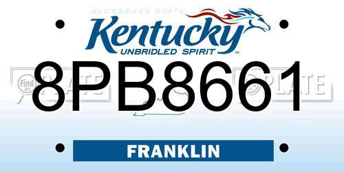 8PB8661 Kentucky License Plate