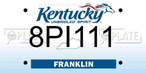 8PI111 Kentucky License Plate