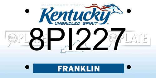 8PI227 Kentucky License Plate
