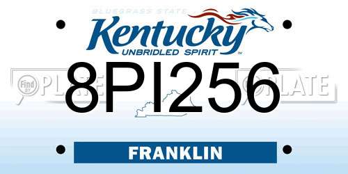 8PI256 Kentucky License Plate