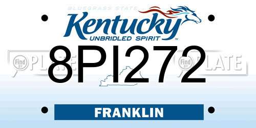 8PI272 Kentucky License Plate