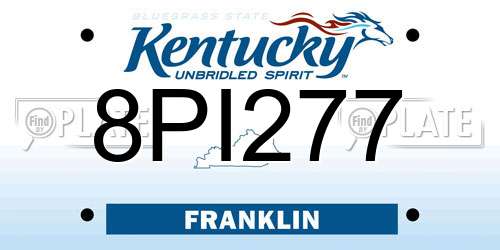 8PI277 Kentucky License Plate