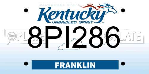 8PI286 Kentucky License Plate
