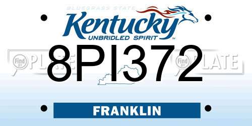 8PI372 Kentucky License Plate