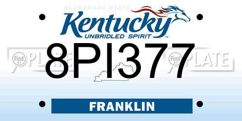8PI377 Kentucky License Plate