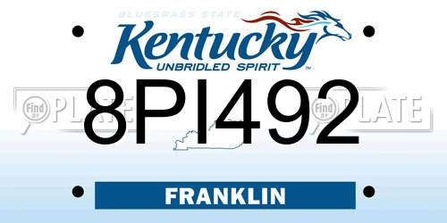 8PI492 Kentucky License Plate