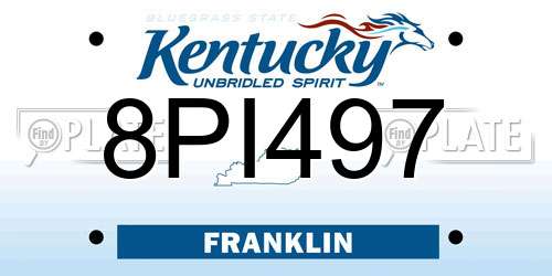 8PI497 Kentucky License Plate