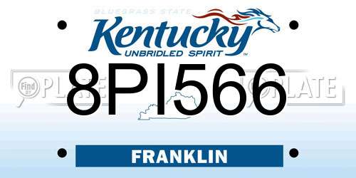 8PI566 Kentucky License Plate