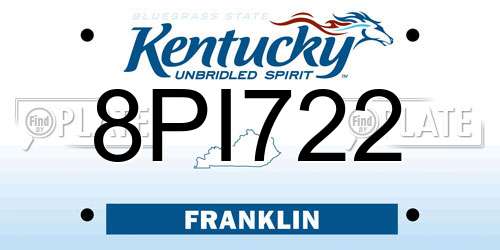 8PI722 Kentucky License Plate