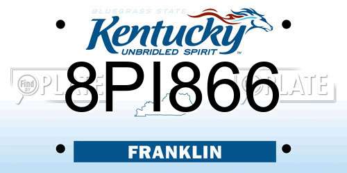8PI866 Kentucky License Plate