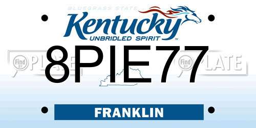 8PIE77 Kentucky License Plate