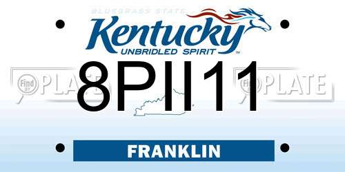 8PII11 Kentucky License Plate