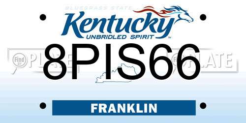 8PIS66 Kentucky License Plate