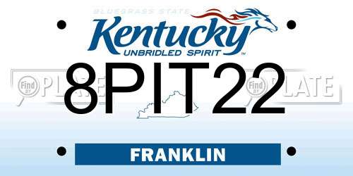 8PIT22 Kentucky License Plate