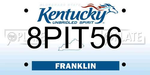 8PIT56 Kentucky License Plate