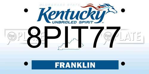 8PIT77 Kentucky License Plate