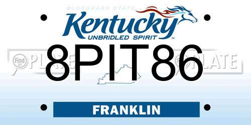 8PIT86 Kentucky License Plate