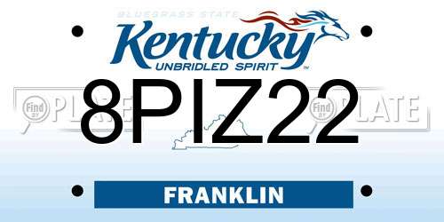 8PIZ22 Kentucky License Plate