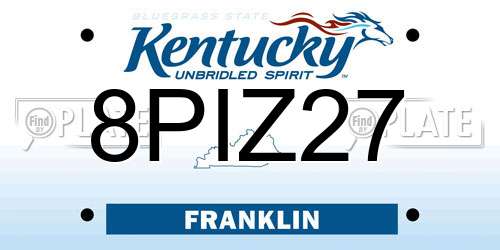 8PIZ27 Kentucky License Plate