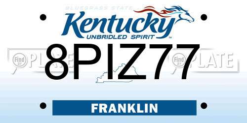 8PIZ77 Kentucky License Plate
