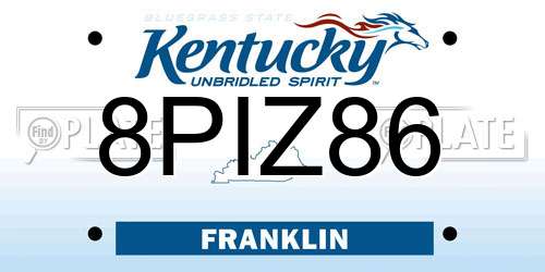 8PIZ86 Kentucky License Plate