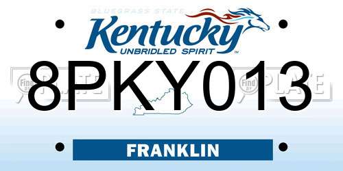8PKY013 Kentucky License Plate