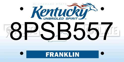 8PSB557 Kentucky License Plate