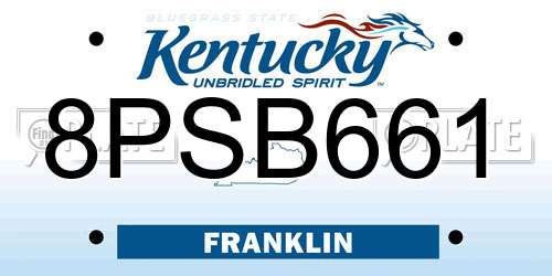 8PSB661 Kentucky License Plate