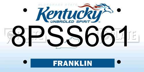 8PSS661 Kentucky License Plate