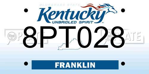 8PT028 Kentucky License Plate