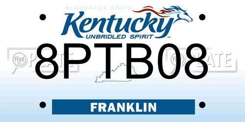 8PTB08 Kentucky License Plate